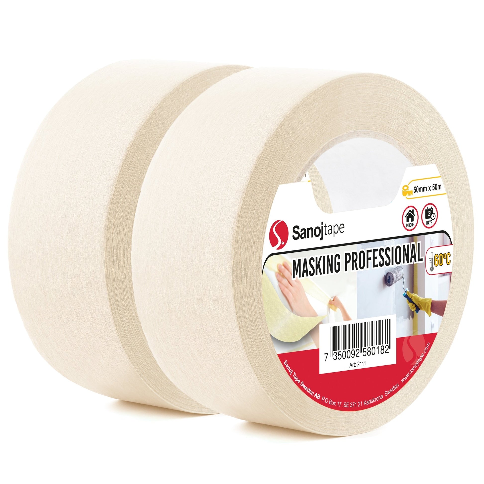 Standard Maskeringstejp Classic Beige - För Maskering Dekoration Inomhus - Sanojtape SE