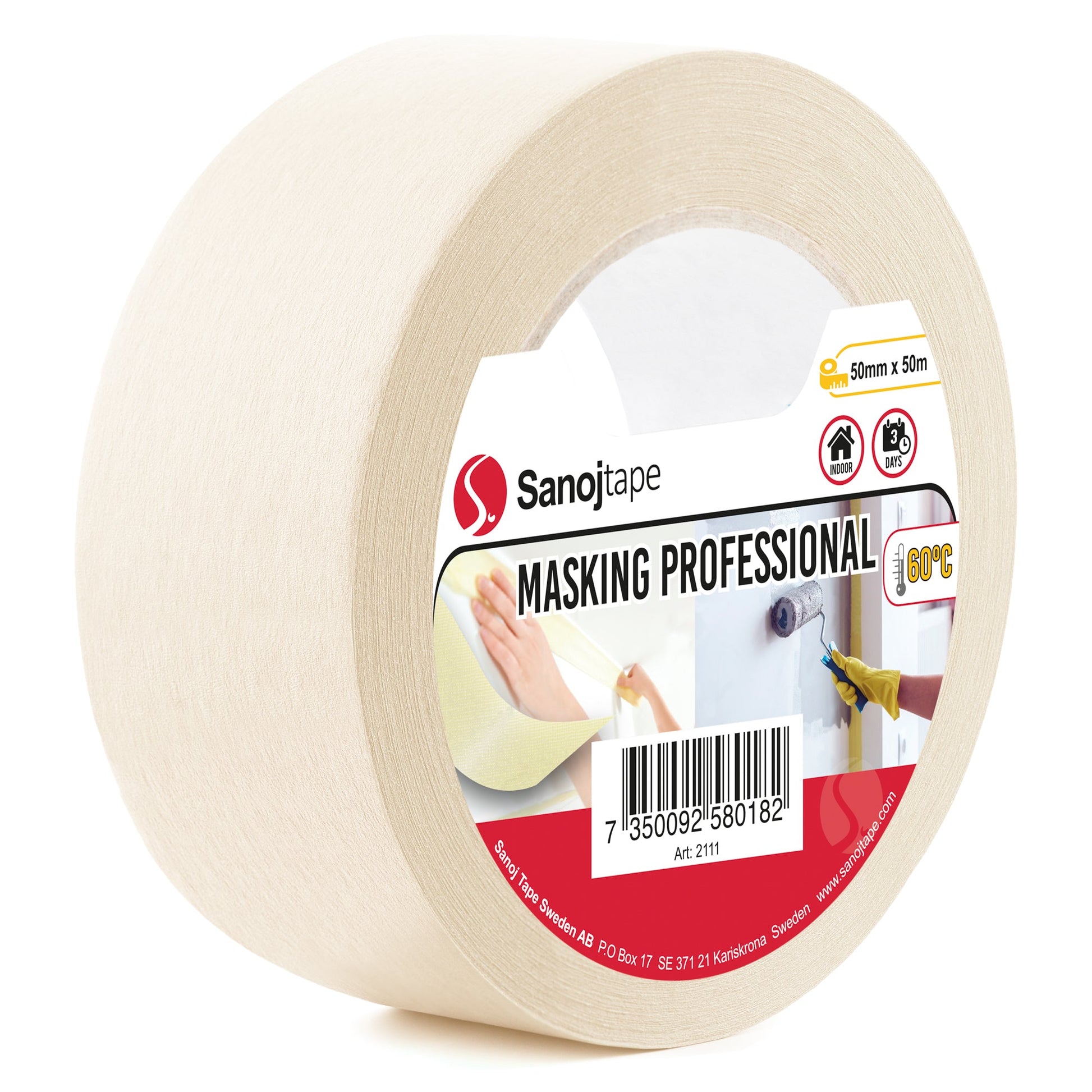 Standard Maskeringstejp Classic Beige - För Maskering Dekoration Inomhus - Sanojtape SE