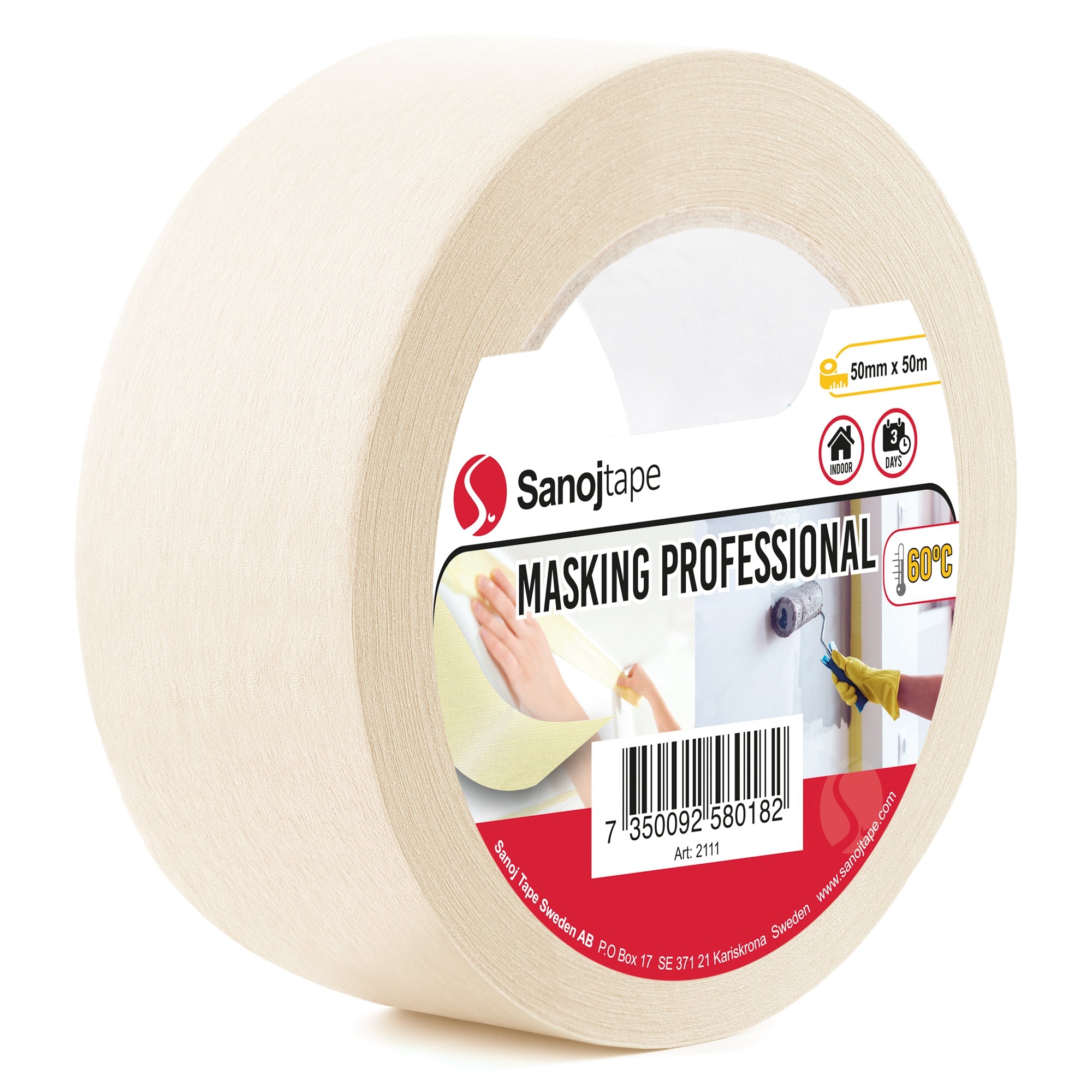 Standard Maskeringstejp Classic Beige - För Maskering Dekoration Inomhus - Sanojtape SE