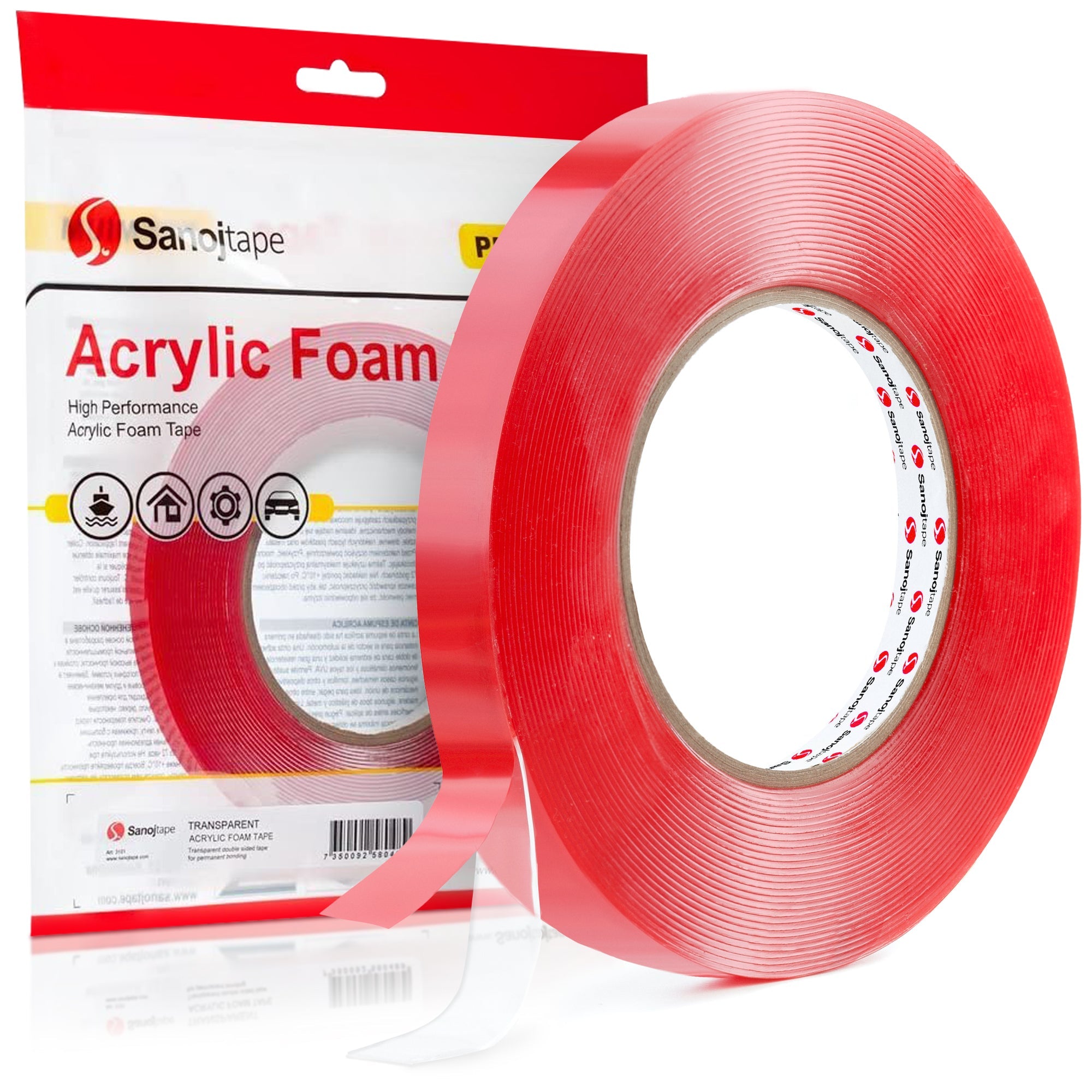 Stark Dubbelhäftande Transparent Akrylfoamtejp - Extremt stark - Sanojtape SE