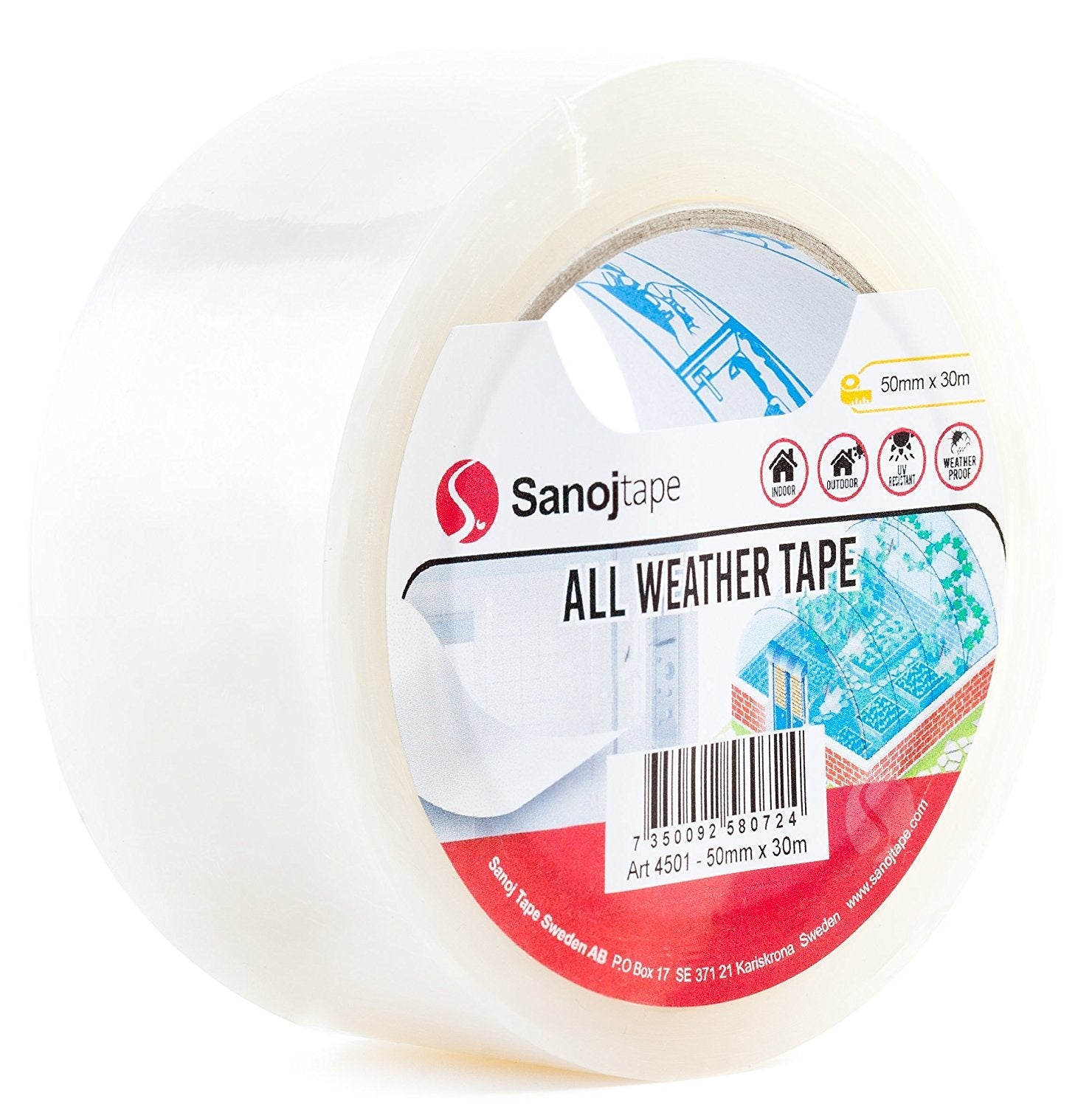 Transparent Reparationstejp 50mm x 30m - Reparerar Glas & Plast - Sanojtape SE